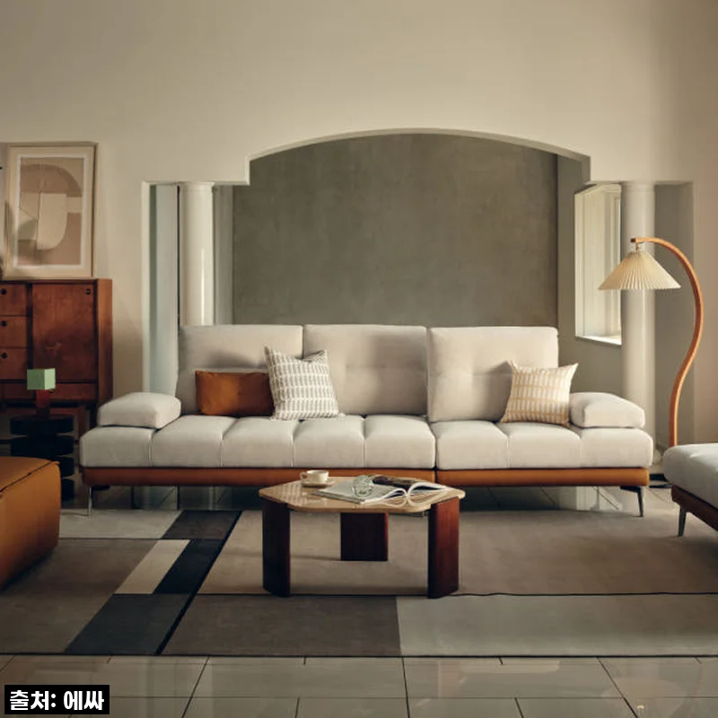 집 분위기 확 살아난 감성! [에싸] 슈미르 3.5인 스윙 카시미라 패브릭 소파, 내돈내산 찐후기!