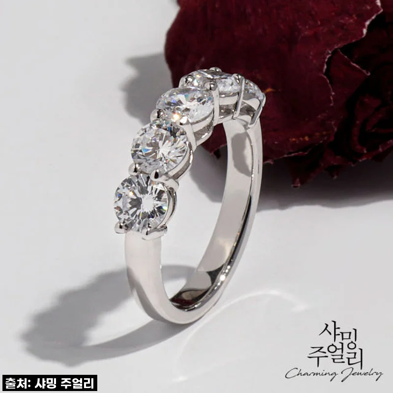 5부 쌍지 다이아 가드 링 반지 GIA 랩 그로운 웨딩 예물 여자 밴드 결혼 선물 에뚜왈