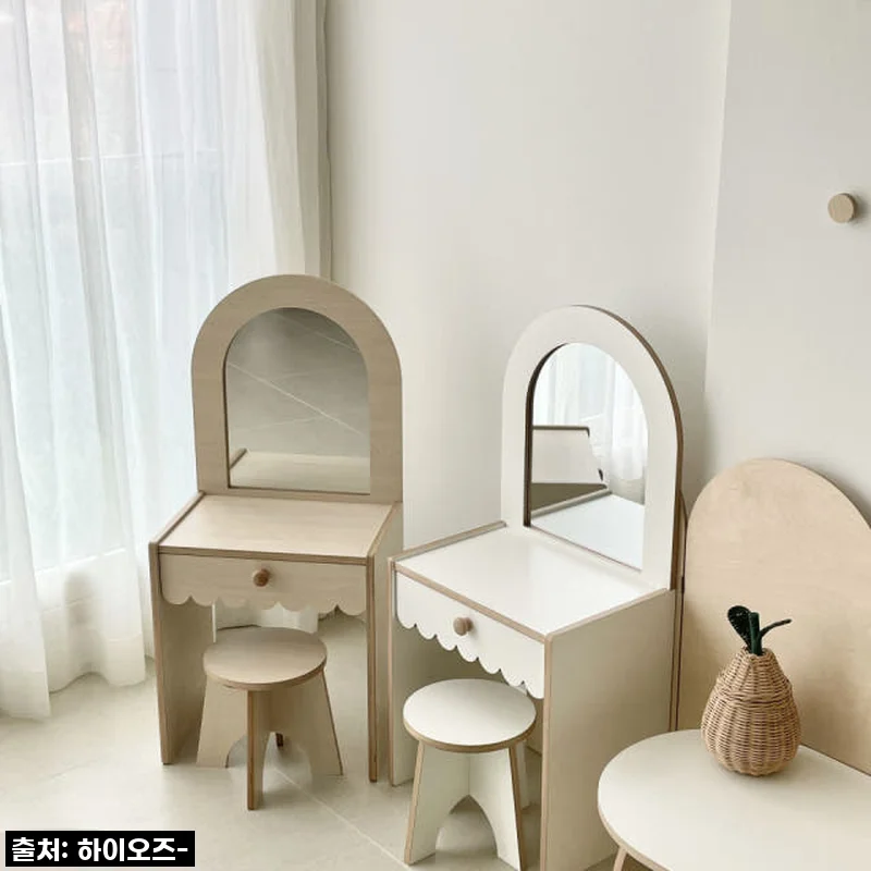 우리 아이 첫 화장대, 하이오즈 자작나무 원목 프릴 화장대로 꾸며준 솔직 후기!