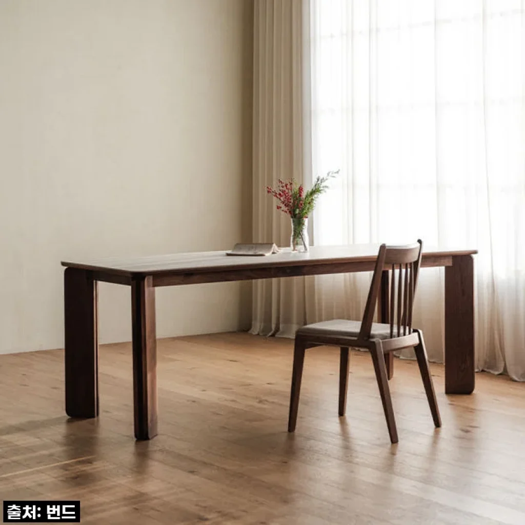 우리 집 주방을 갤러리로! 번드 리브 포세린 세라믹 원목 식탁, 이 가격에 실화?