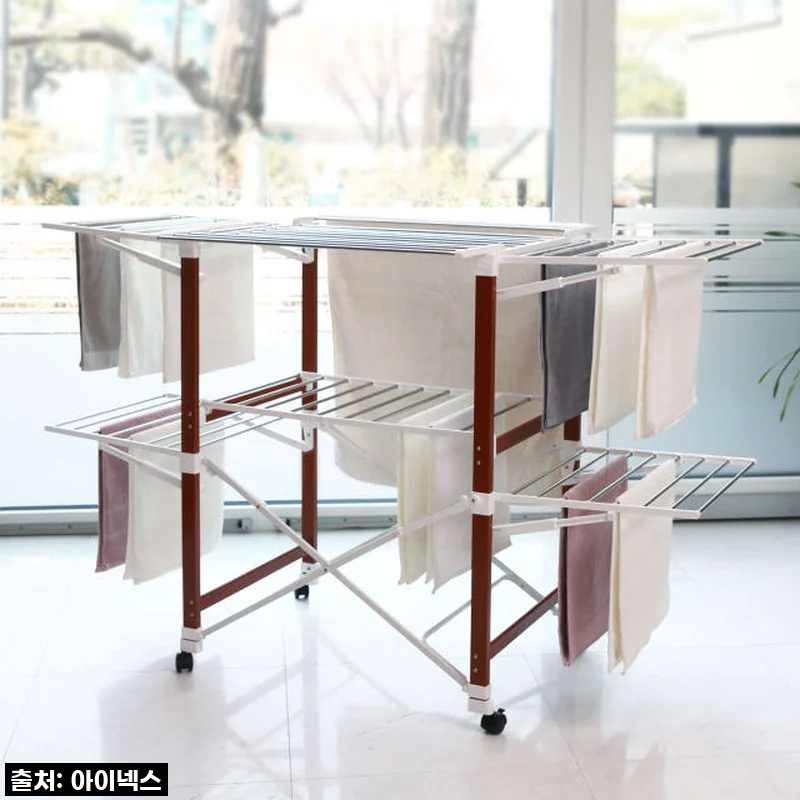 빨래가 즐거워지는 시간! 아이넥스 홈그린 원목 대형 빨래건조대 솔직 사용 후기