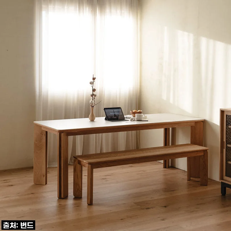 번드 리브 포세린 세라믹 원목 테이블 오크 1600: 우리 집 다이닝룸의 완벽한 변신 후기!