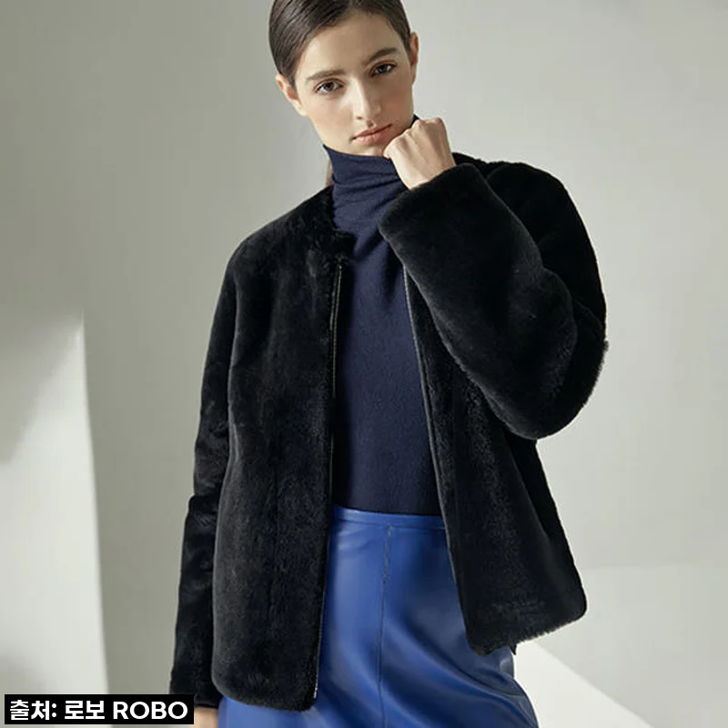 [로보] 모크넥 리버시블 무스탕 재킷, 올겨울 나를 위한 완벽한 선택!