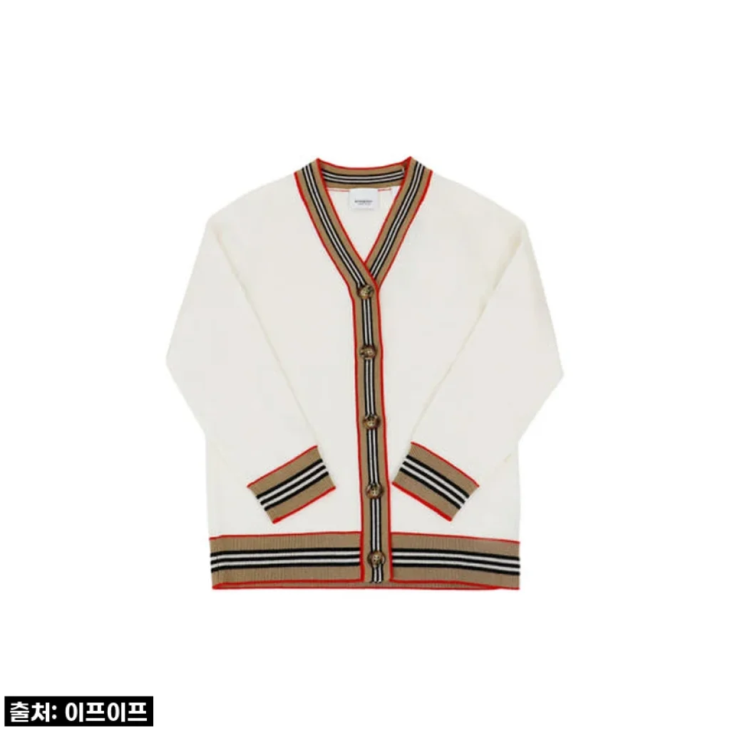 버버리 키즈 스트라이프 트리밍 울 가디건 사용후기