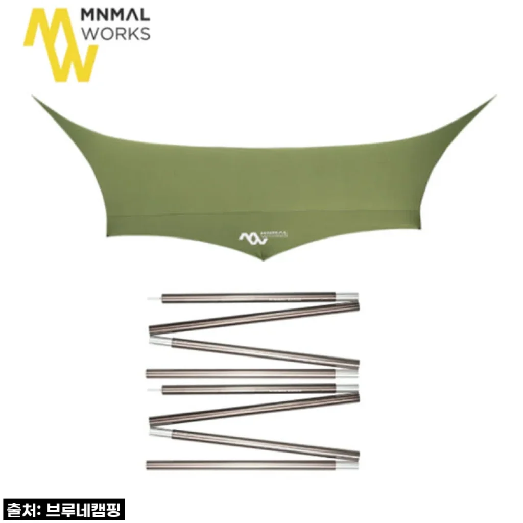 미니멀웍스 블루홀 옥타 메인폴 28 2개 포함 블랙코팅 타프 캠핑 대형 그늘막 올리브 사용후기