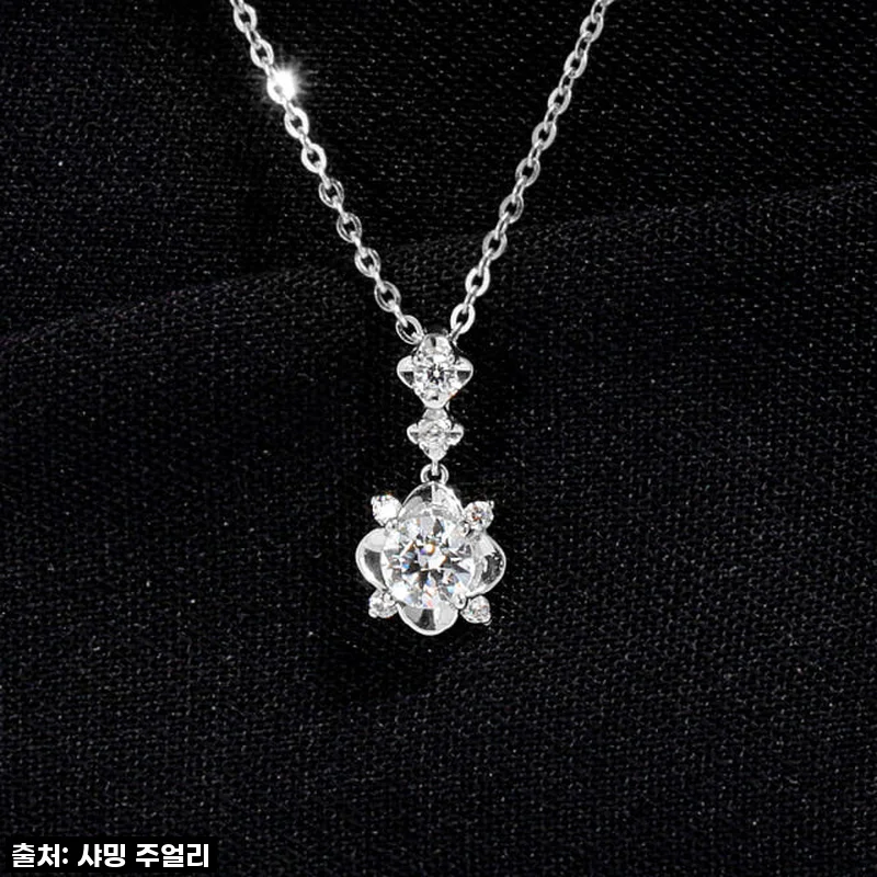 5부 다이아 목걸이 연꽃 천연 GIA F Si2 사용후기: 특별한 순간을 빛내는 프로포즈 선물