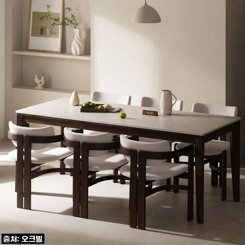 오크빌 트레볼라 포세린 양면 세라믹 6인용 식탁 세트 사용후기