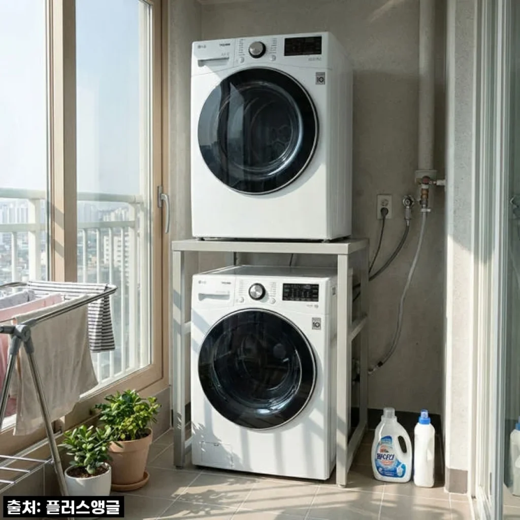 위드 건조기 선반 사용 후기 - 튼튼함과 실용성 모두 만족한 직렬설치 받침대