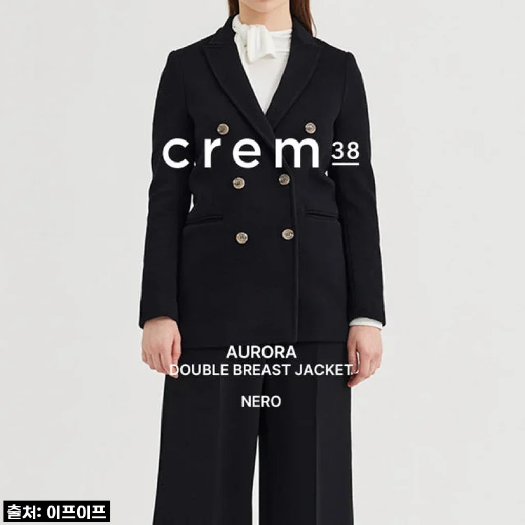 크램38 오로라 블랙 더블 버튼 자켓 사용후기: 세련된 디자인과 실속 할인으로 만족스러운 선택