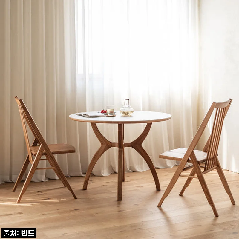 번드 카린 원형 포세린 세라믹 원목 테이블 오크 900 사용 후기