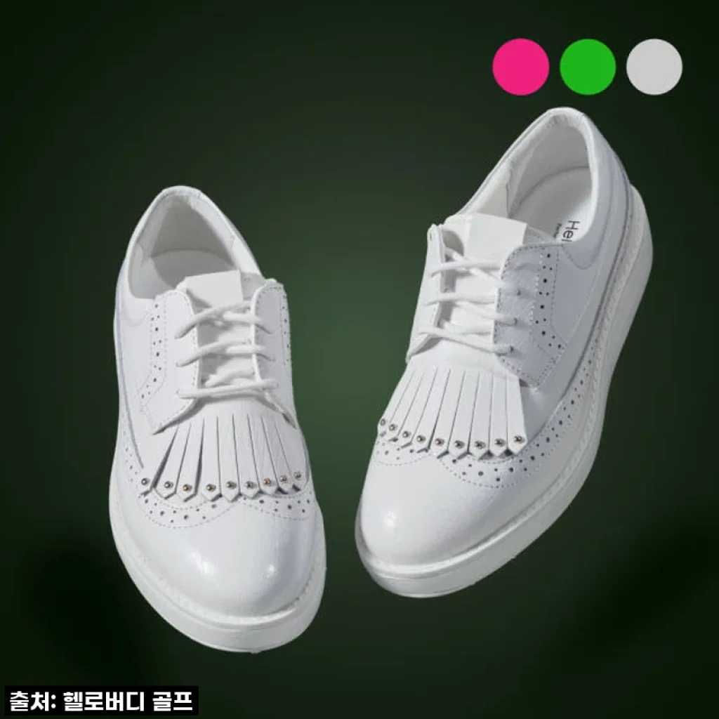 헬로버디 여성 골프화 소가죽 수제화 태슬 스파이크리스 사용후기