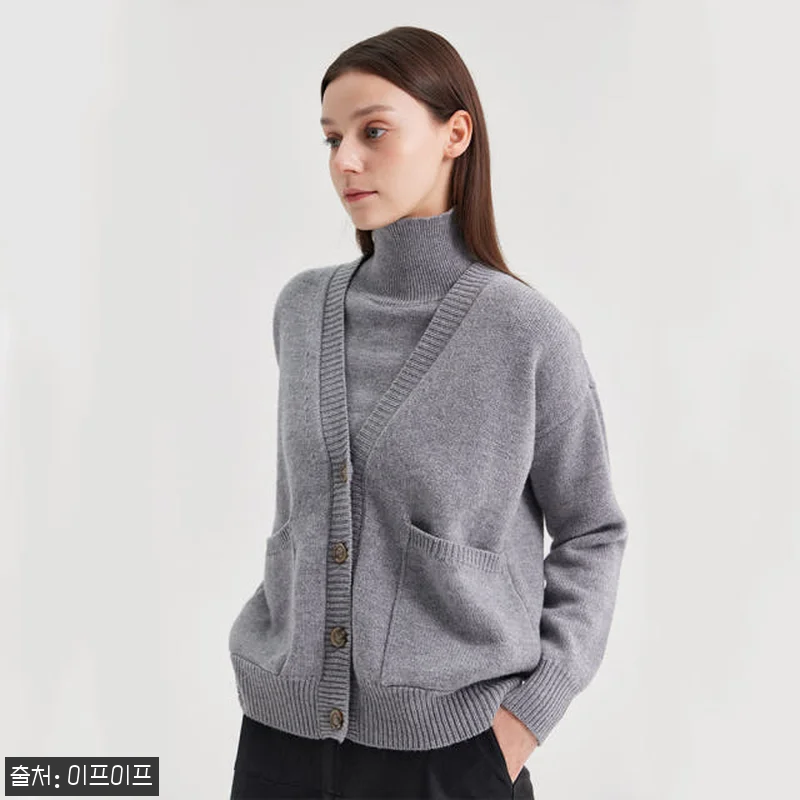 크램38 델피나 그레이 니트 가디건 관련 이미지 1