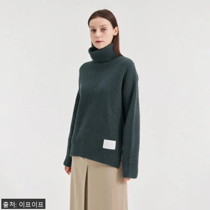 크램38 테세오 카키 터틀넥 골지 니 관련 이미지 1