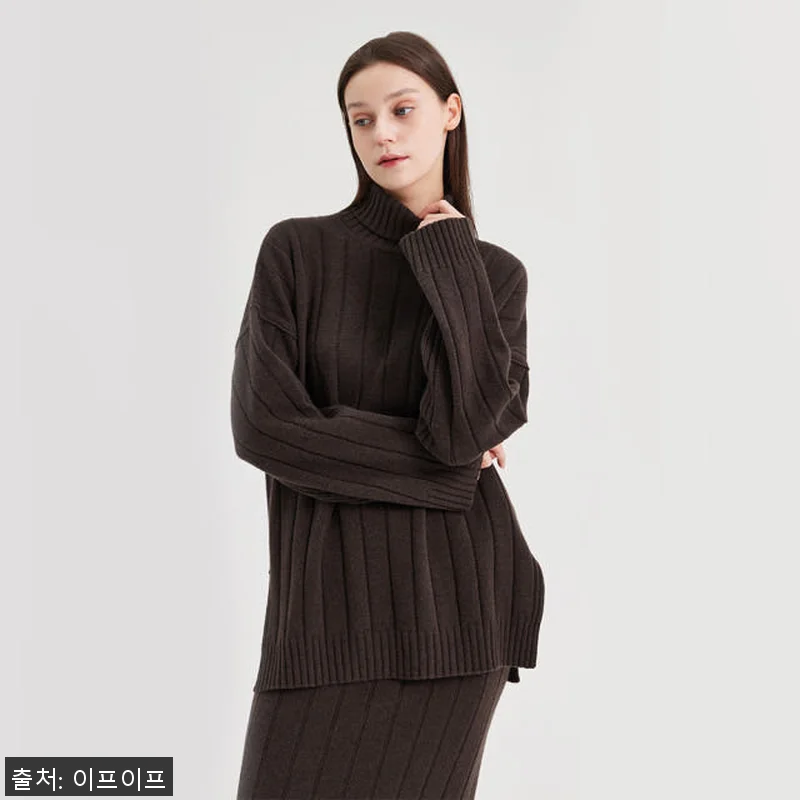 크램38 피둘라 브라운 골지 터틀넥 관련 이미지 1