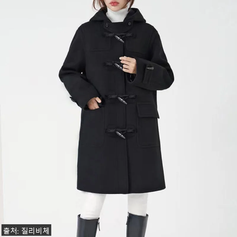 국내생산 울100 후드 토글단추 더플 관련 이미지 1