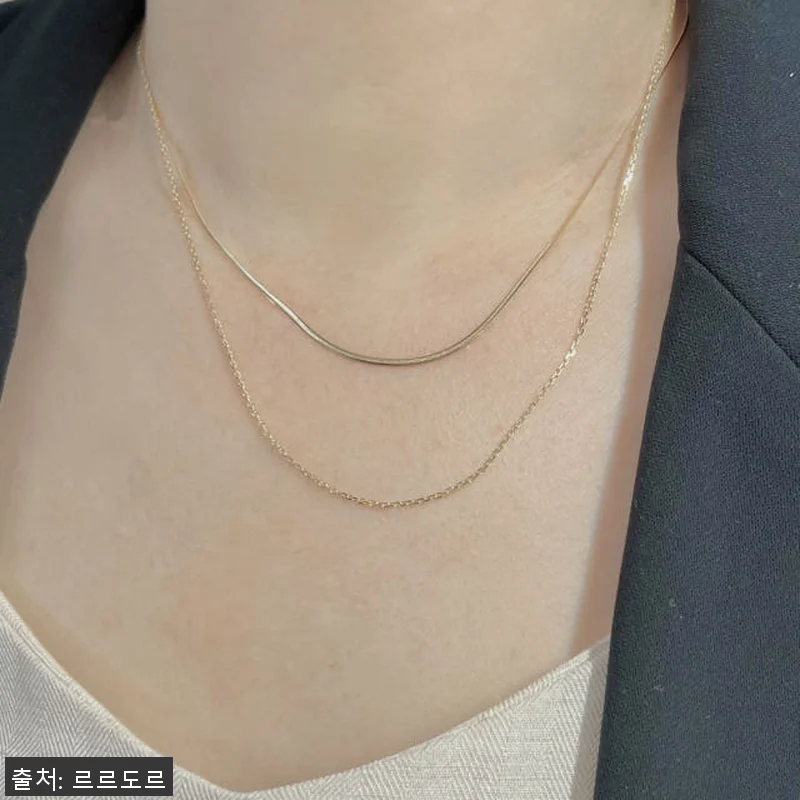 14K 두줄체인 금목걸이 스네이크 뱀 관련 이미지 1