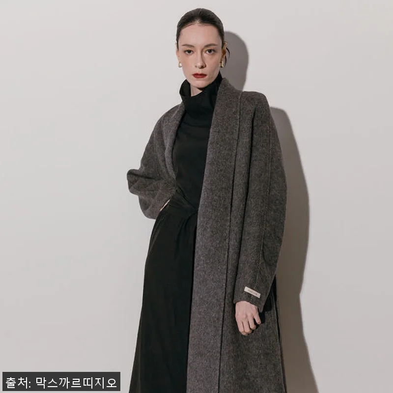 핸드메이드 울 헤링본 히든 스트랩 숄 관련 이미지 1