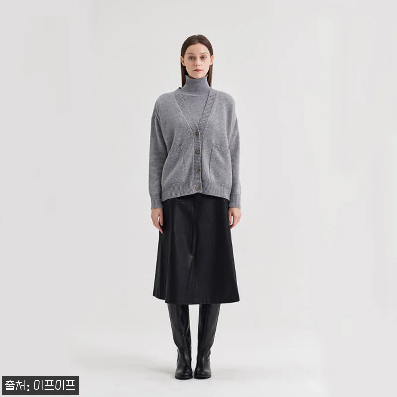 크램38 델피나 그레이 니트 가디건 관련 이미지 2