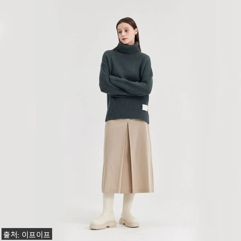 크램38 테세오 카키 터틀넥 골지 니 관련 이미지 2