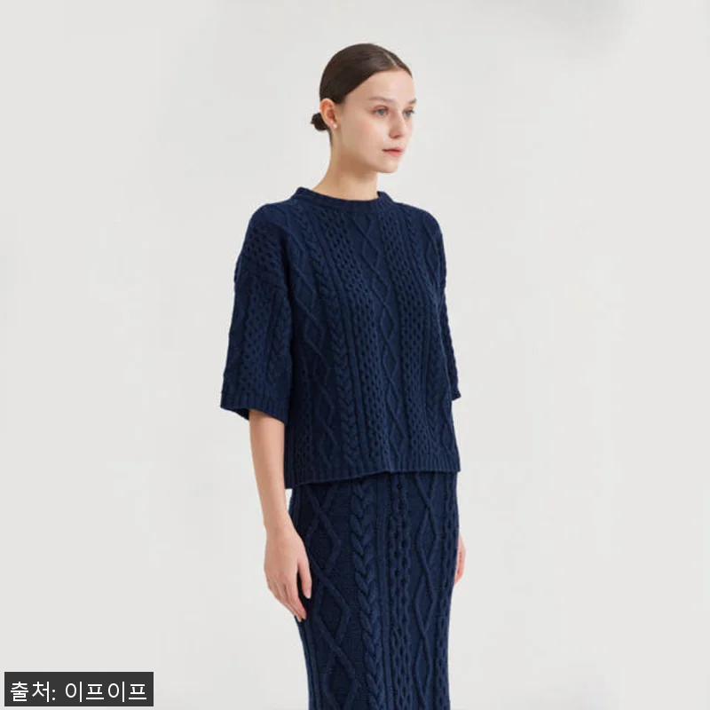 크램38 튤리아 블루 니트 블라우스 관련 이미지 2