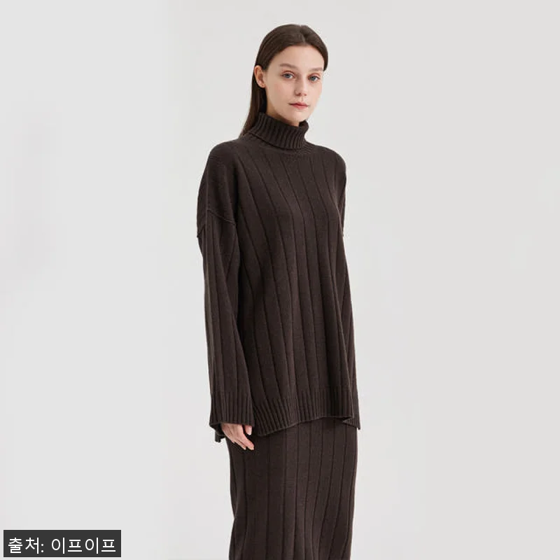크램38 피둘라 브라운 골지 터틀넥 관련 이미지 2