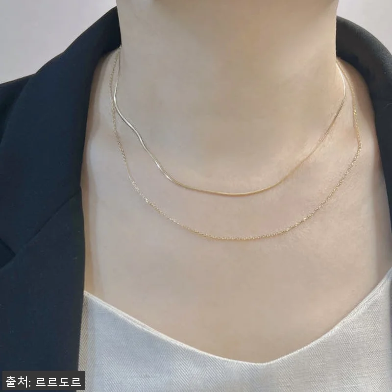 14K 두줄체인 금목걸이 스네이크 뱀 관련 이미지 2