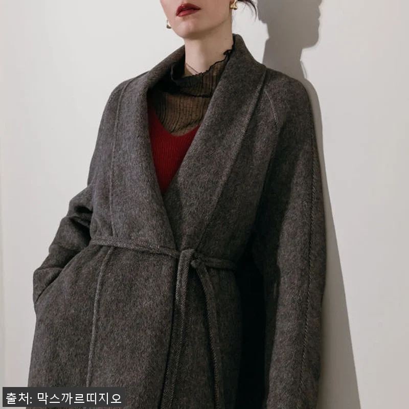 핸드메이드 울 헤링본 히든 스트랩 숄 관련 이미지 2