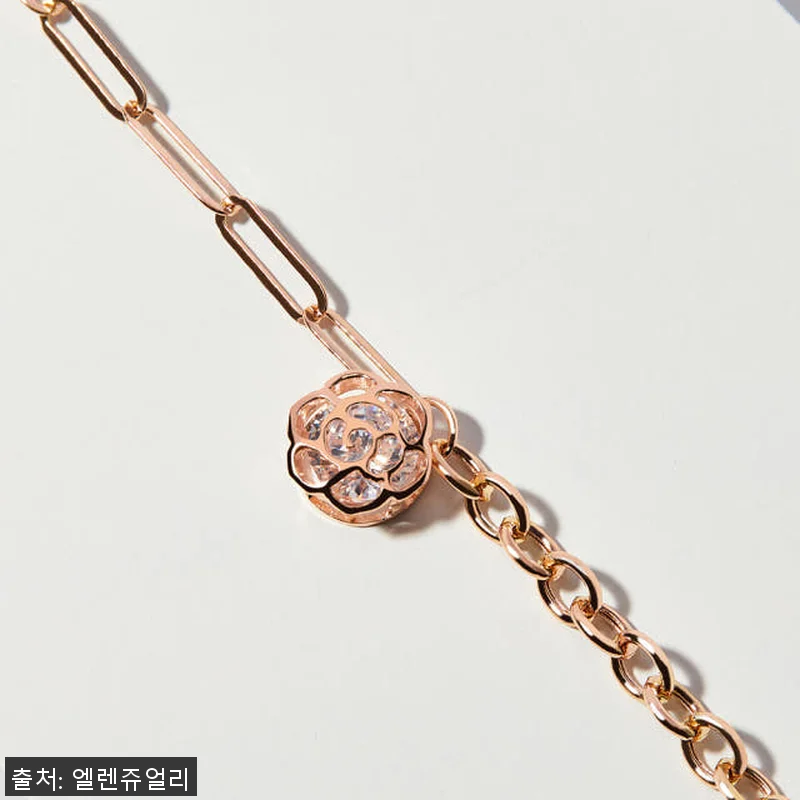 14K 브리앙뜨 로제 플라워 체인 금 관련 이미지 2