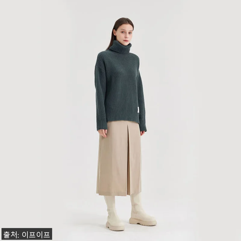 크램38 테세오 카키 터틀넥 골지 니 관련 이미지 3