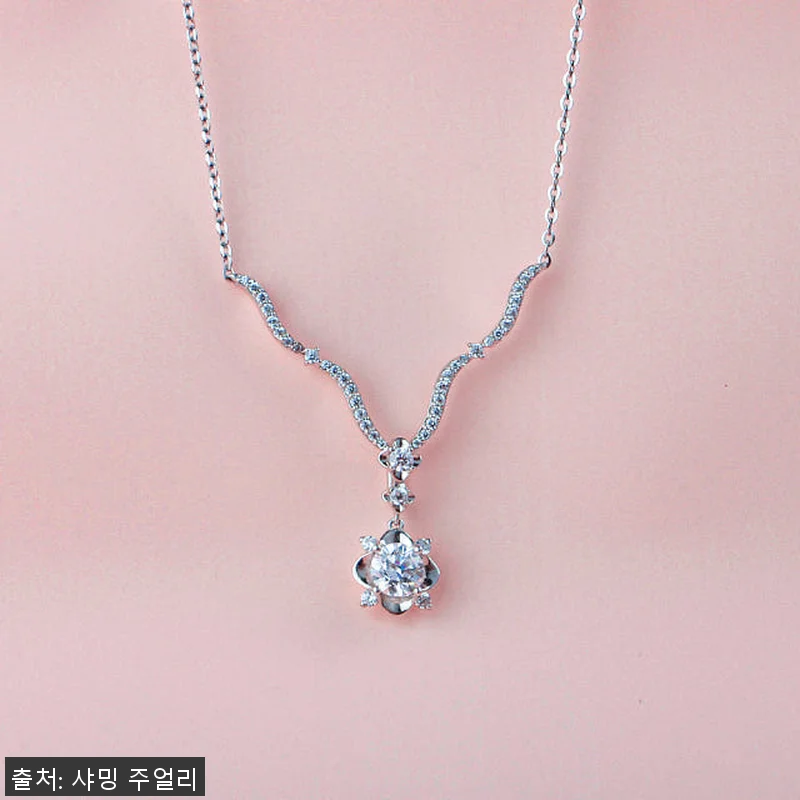 5부 7부 다이아 목걸이 연꽃 천연 관련 이미지 3