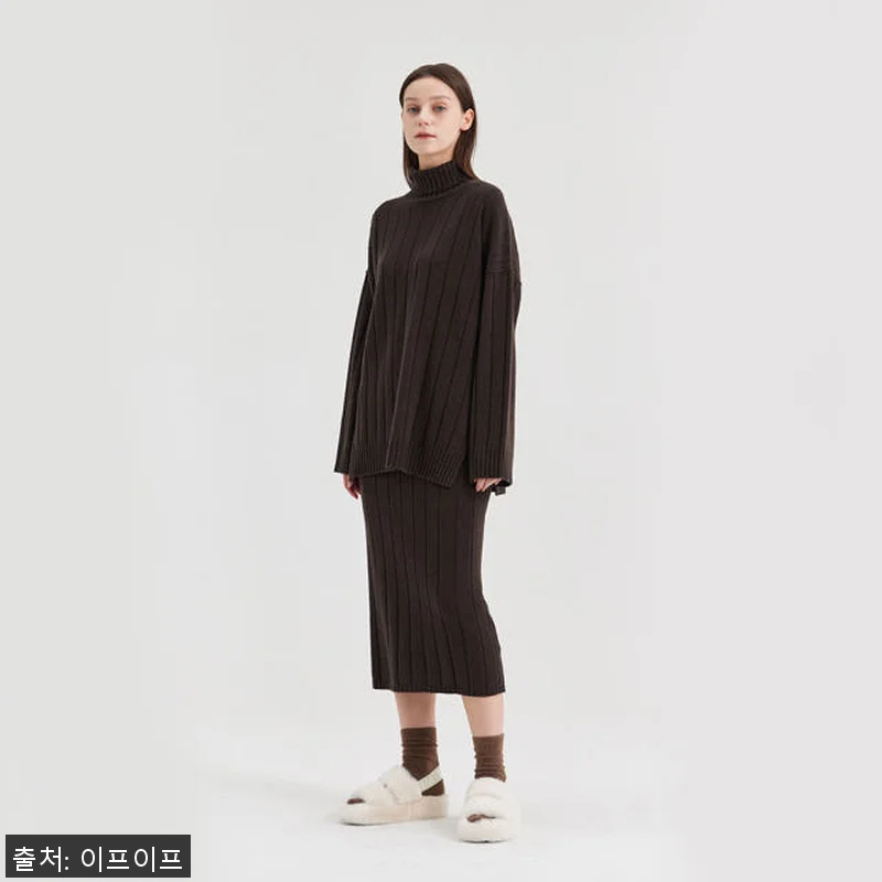 크램38 피둘라 브라운 골지 터틀넥 관련 이미지 3