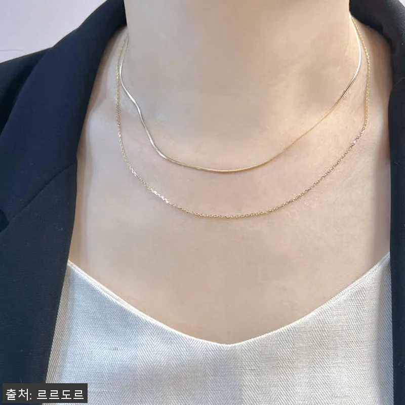 14K 두줄체인 금목걸이 스네이크 뱀 관련 이미지 3