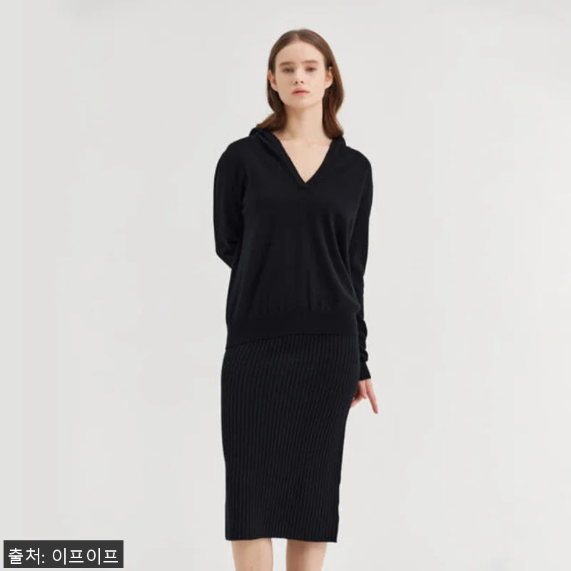 크램38 마네이 블랙 후드 니트 스웨 관련 이미지 3