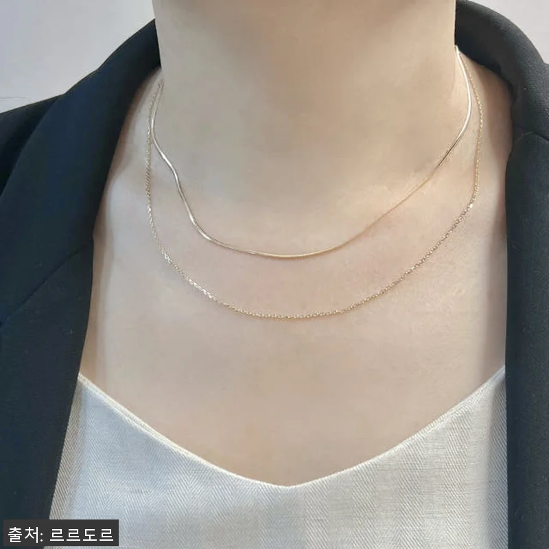 14K 두줄체인 금목걸이 스네이크 뱀 관련 이미지 5