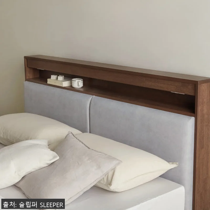 슬립퍼 스웨이드 원목 수납 침대프레임 관련 이미지 5