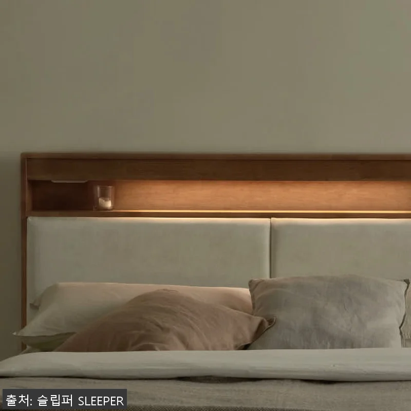 슬립퍼 스웨이드 원목 수납 침대프레임 관련 이미지 6