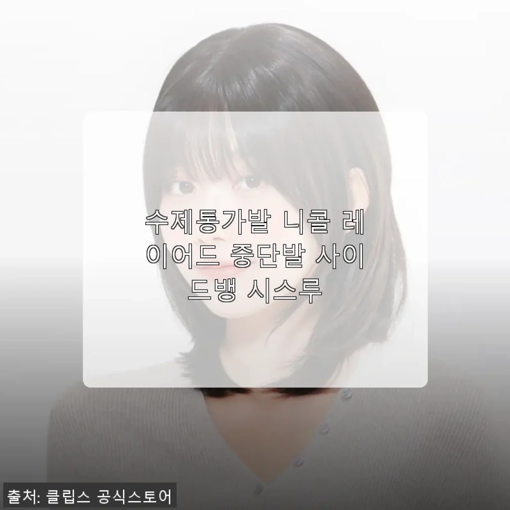 수제통가발 니콜 레이어드 중단발 사이드뱅 시스루 사용후기