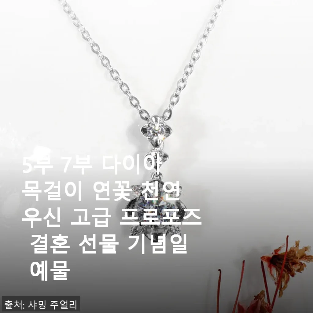 5부 7부 다이아 목걸이 연꽃 천연 우신 프로포즈 결혼 선물 사용 후기