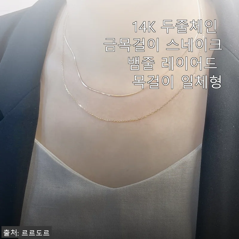 14K 두줄체인 금목걸이 스네이크 뱀줄 레이어드 목걸이 일체형 사용후기