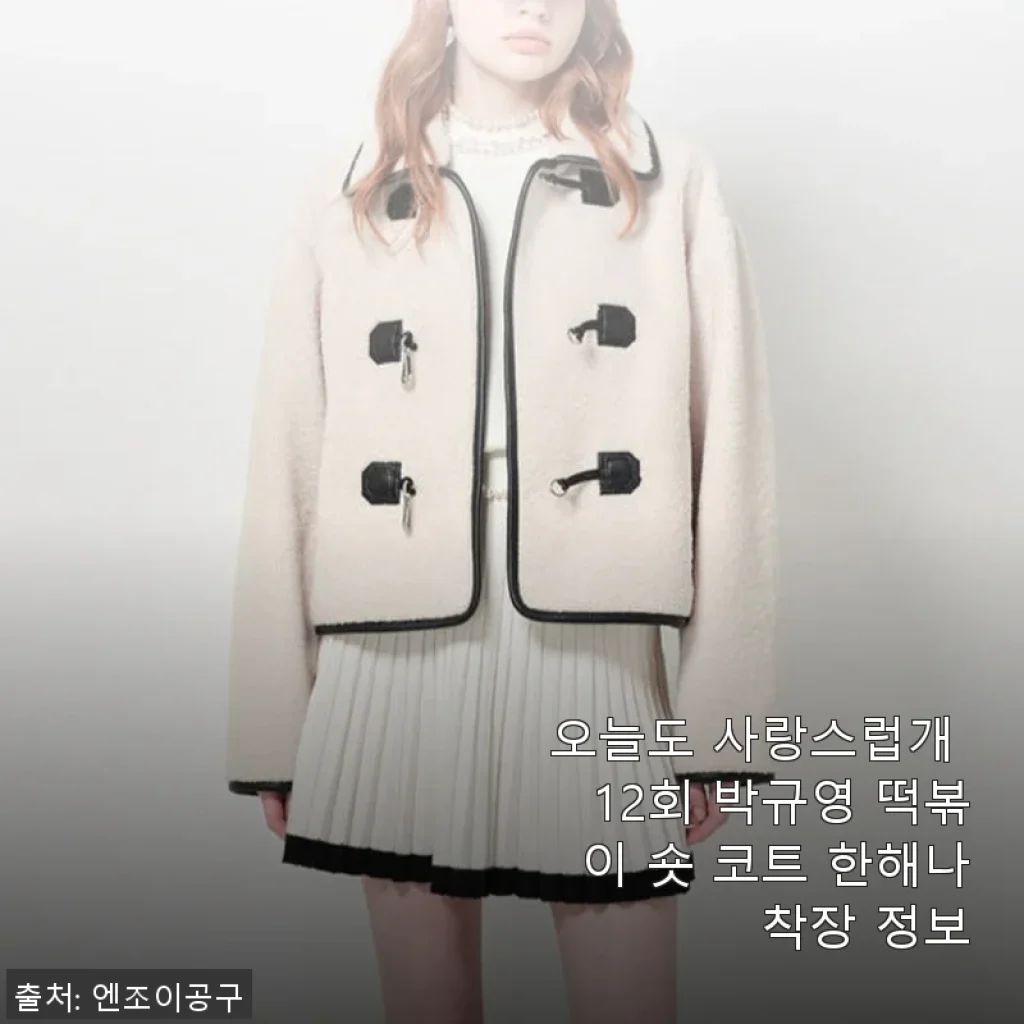 오늘도 사랑스럽개 12회 박규영 떡볶이 숏 코트 한해나 착장 사용후기