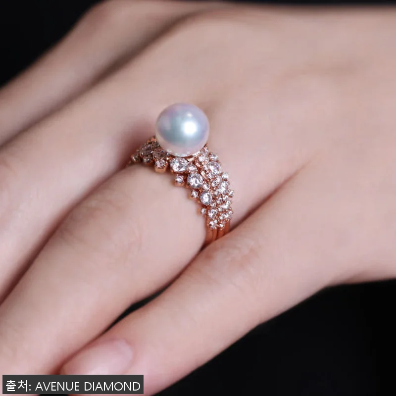 누와 14K 진주 반지 18K 해수 관련 이미지 5