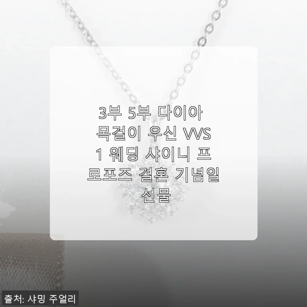 3부 5부 다이아 목걸이 우신 VVS1 웨딩 샤이니 프로포즈 결혼 기념일 선물 사용후기