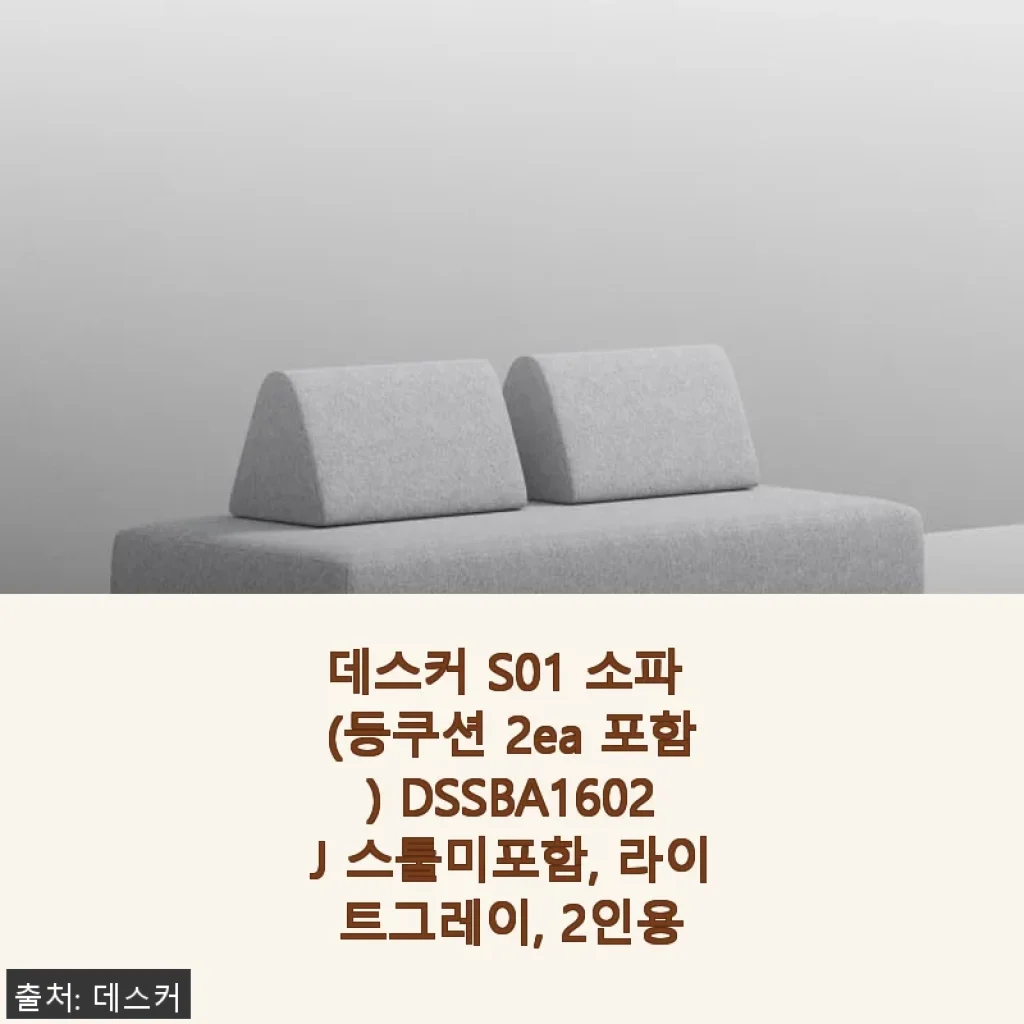 데스커 S01 소파 라이트그레이 2인용 사용후기 - 실용성과 세련됨을 동시에