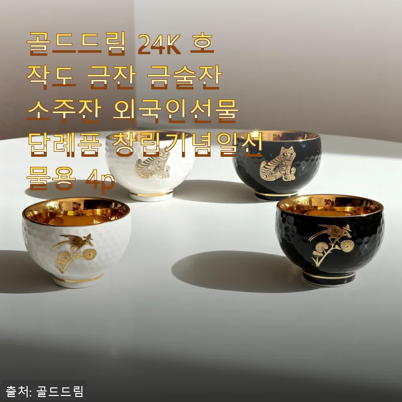 골드드림 24K 호작도 금잔 금술잔 소주잔 4p 사용후기와 상세 소개
