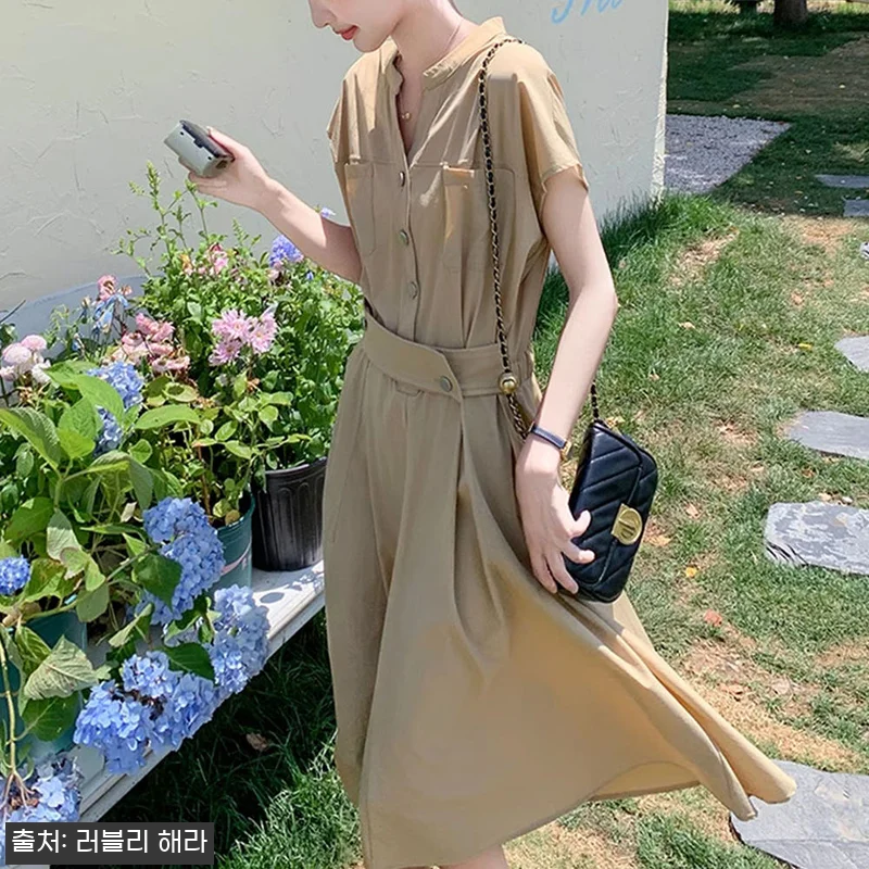여름 카키 롱원피스 반팔 벨트 셔츠형, 휴양지룩으로 눈여겨볼 만한 이유 9 여름 카키 롱원피스 반팔 벨트 셔츠형 관련 이미지 2