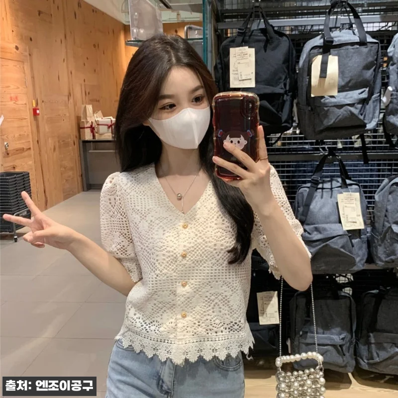 나는솔로 125회 17기 영숙 블라우스, 펀칭 자수 반팔 크로셰 셔츠 할인 체크 후기형 구매 가이드 8 나는솔로 125회 17기 영숙 블라우 관련 이미지 1