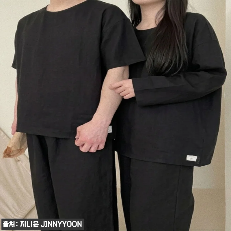 블랙 긴바지 홈웨어, 여름부터 가을까 관련 이미지 1