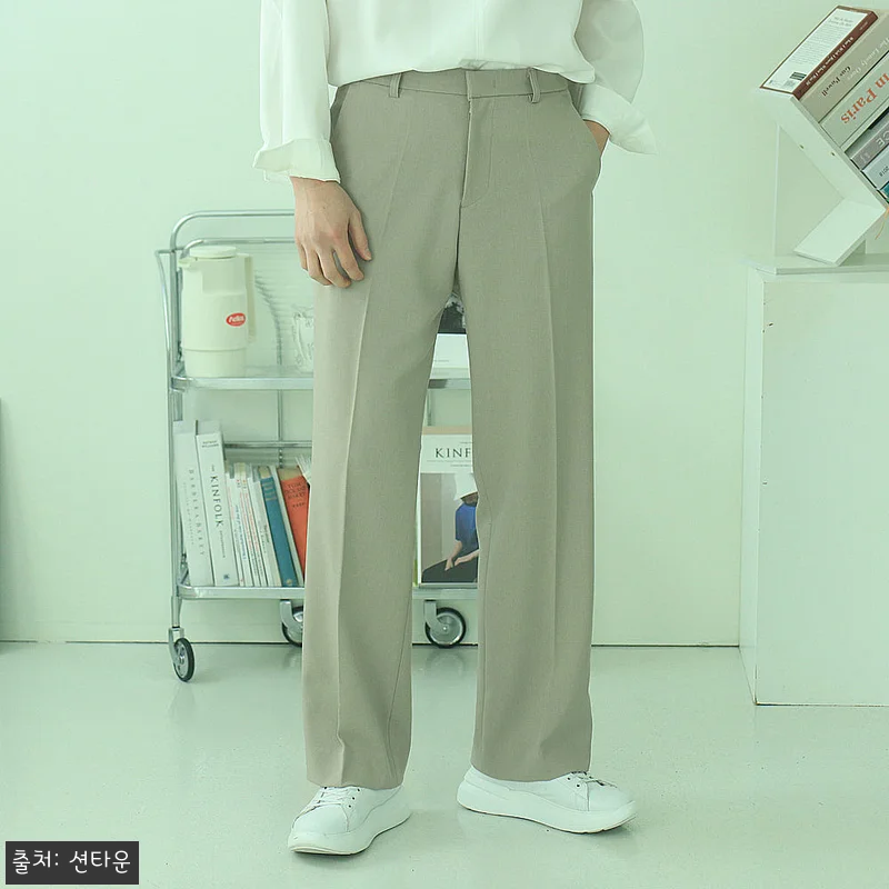 남자와이드슬랙스 부츠컷 밴딩 통큰바지 관련 이미지 1