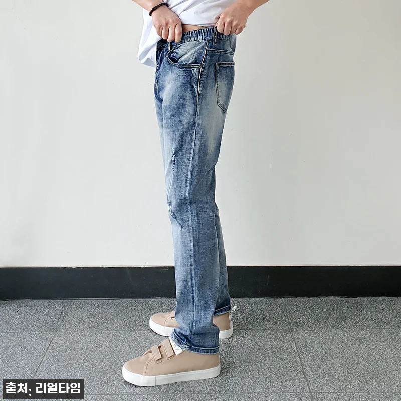 남자연청바지 디스트로이드진 사이드밴딩 관련 이미지 1