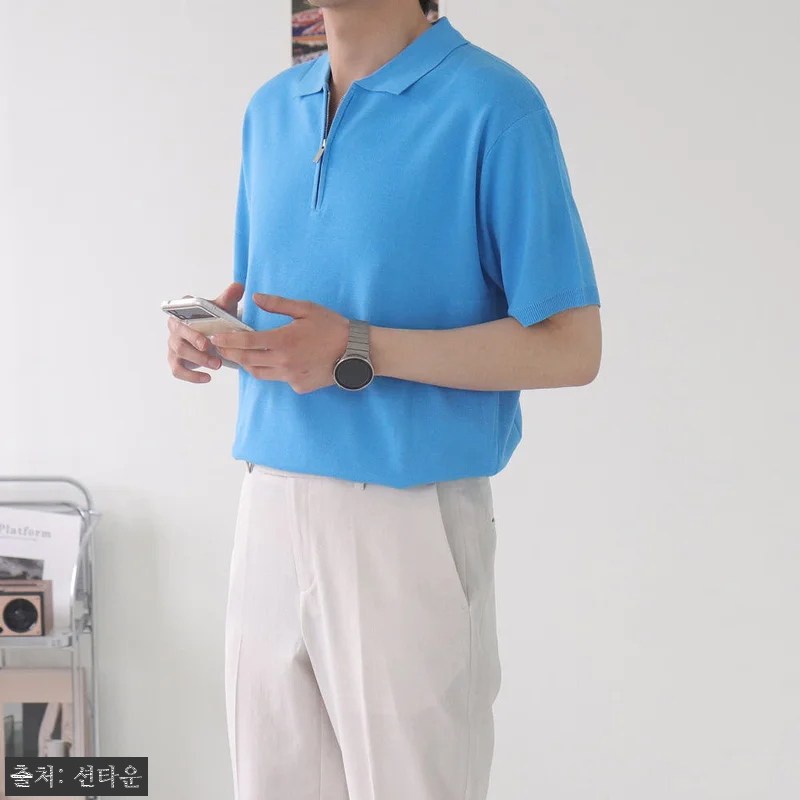 남자반팔티 머슬핏 헨리넥 카라 남자반팔니트, 여름 데일리룩으로 눈여겨본 15컬러 이슈템 7 남자반팔티 머슬핏 헨리넥 카라 남자반 관련 이미지 1